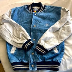 Vintage Denim Varsity Jacket